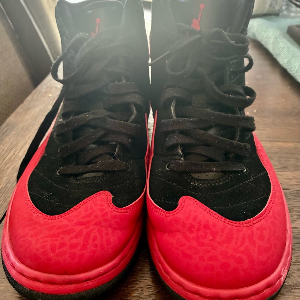 Jordan Kids' Black and Red High-Top Basketball Sneakers